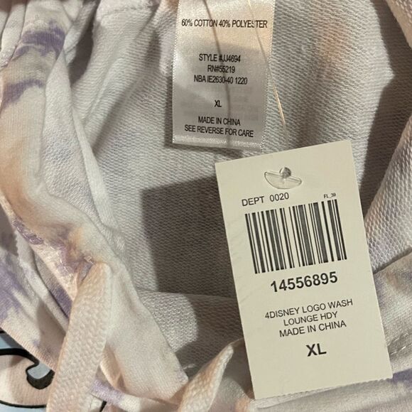 Disney Pastel Logo Tie-Dye Woman’s Crop Hoodie XL Junior NWT - Picture 9 of 11